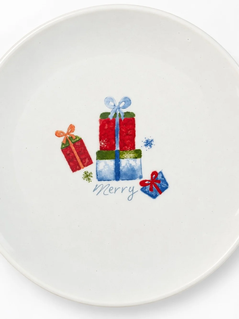 Pier 1 Holiday Appetizer Plates - White with Festive Prints (Set of 4)